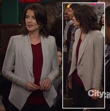 Robin's grey draped blazer on How I Met Your Mother