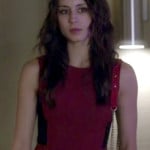 Spencer’s red and black side panel dress on Pretty Little Liars