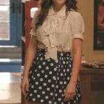 Jess’s blue polka dot skirt on New Girl