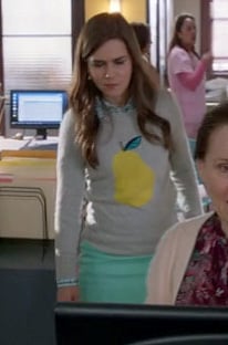Betsey's grey pear sweater on The Mindy Project