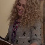 Carrie’s grey sweater with sequin bows on The Carrie Diaries