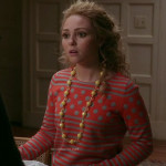 Carrie’s orange polka dot and striped sweater on The Carrie Diaries