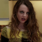 Dorrit’s yellow and black check sweater on The Carrie Diaries