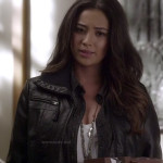 Emily’s black leather jacket on Pretty Little Liars