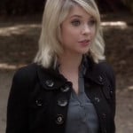 Hanna’s black jacket with big buttons on Pretty Little Liars