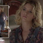 Hanna’s pink plaid shirt and denim overalls on Pretty Little Liars