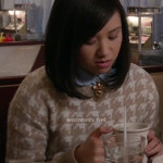 Jill/Mouse’s beige houndstooth sweater on The Carrie Diaries