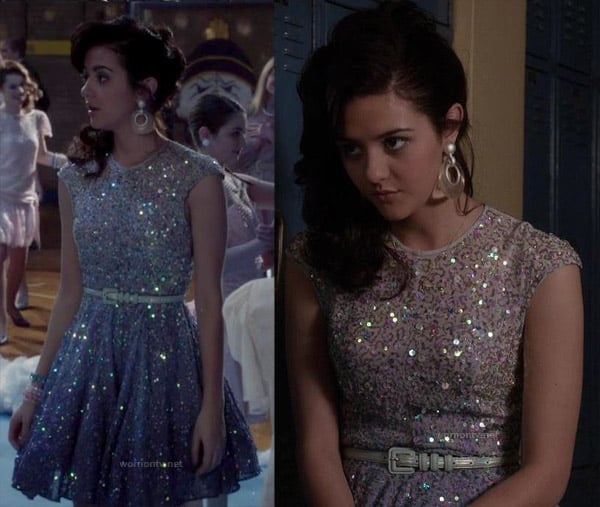 Maggie’s purple sequin ombre dress on The Carrie Diaries