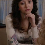 Maggies white floral longsleeved tee on The Carrie Diaries