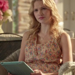 Magnolia’s peach floral wrap dress on Hart of Dixie