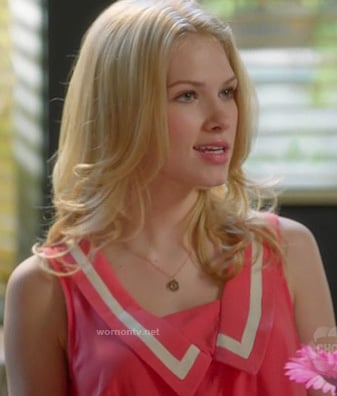Magnolia’s pink dress with white striped collar on Hart of Dixie