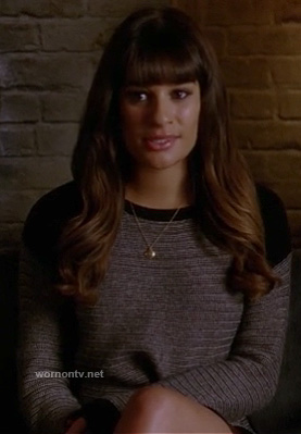 Rachel Berry's black shouldered sweater on Glee