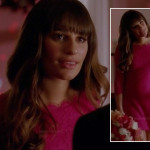 Rachel’s pink lace dress at the wedding on Glee