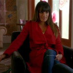 Rachel’s red shawl wrap coat on Glee
