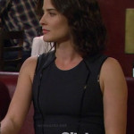 Robin’s black dress with leather piping on How I Met Your Mother