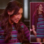 Santana’s blue and purple striped dress on Glee