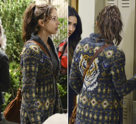 Spencer's tiger back cardigan on Pretty Little Liars