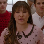 Tina’s pink collared heart print dress on Glee