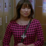 Tina’s pink and black houndstooth dress on Glee