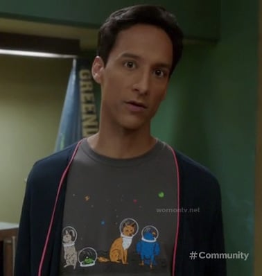 Abed’s astronaut/space animal (Star Fox) shirt on Community