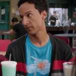 Abed’s blue goldfish tank tshirt on Community