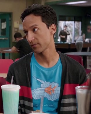 Abed's blue goldfish tank tshirt on Community