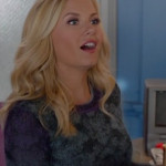 Alex’s purple and grey ombre sweater on Happy Endings