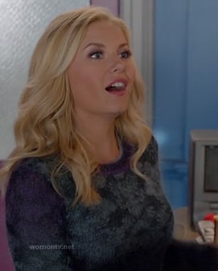 Alex's purple and grey ombre sweater on Happy Endings