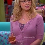 Bernadette’s purple floral dress and cardigan on The Big Bang Theory