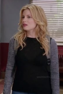 Britta’s grey and black colorblock sweater on Community