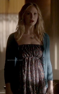 Caroline's floral babydoll top on The Vampire Diaries
