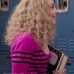 Carrie’s pink top with black stripes and dots on The Carrie Diaries