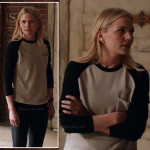 Emma’s black and white baseball tee on Once Upon a Time