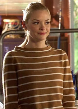 Lemon’s brown and white striped sweater on Hart of Dixie