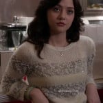 Maggie’s white and grey striped sparkly sweater on The Carrie Diaries