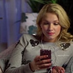 Magnolia’s grey sequin heart sweater and pink glitter iphone case on Hart of Dixie