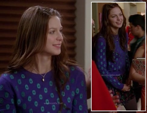 Marley's purple and blue polka dot sweater on Glee