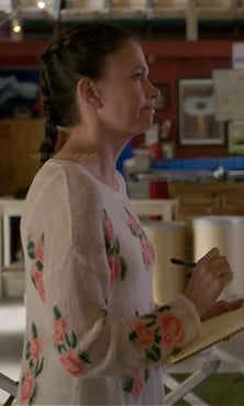Michelle’s white rose sweater on Bunheads