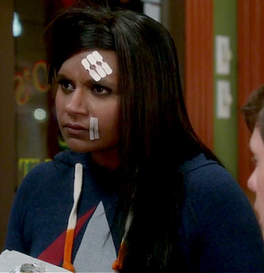 Mindy’s blue sailboat hoodie on The Mindy Project