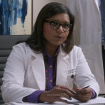 Mindy’s purple and pink horse print shirt on The Mindy Project