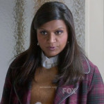 Mindy’s red plaid coat on The Mindy Project