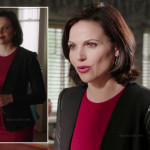 Regina’s black blazer with leather sleeves and zip detail on Once Upon a Time