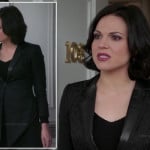 Regina’s long pointed leather lapel blazer on Once Upon a Time