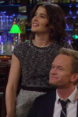 Robin's grey tweed dress on How I Met Your Mother