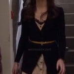 Spencer’s yellow button front dress with black lace on Pretty Little Liars