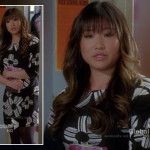 Tina’s black and white flower print dress on Glee