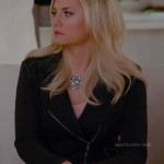 Alex’s black moto jacket on Happy Endings