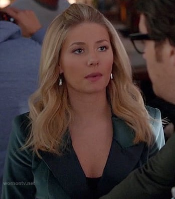 Alex's green blazer with black lapel on Happy Endings