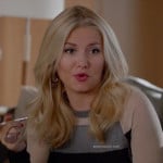 Alex’s grey/black/cream colorblock sweater on Happy Endings