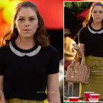 AnnaBeth’s black sweater with jewel collar and bow pencil skirt on Hart of Dixie